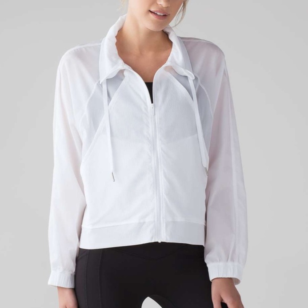 lululemon athletica White Lightweight Zip-Up Hoodie